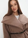 Стьобана куртка з зав’язуваним поясом - бежевий - MOHITO - small4