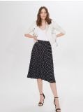 Spódnica midi w groszki - czarny - MOHITO - small1