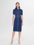 Jeansowa sukienka midi - granatowy - MOHITO - small2