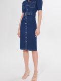 Jeansowa sukienka midi - granatowy - MOHITO - small3