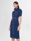 Jeansowa sukienka midi - granatowy - MOHITO - small4
