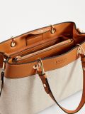 Torebka city bag z lnem - kość słoniowa - MOHITO - small3