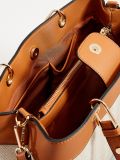 Torebka city bag z lnem - kość słoniowa - MOHITO - small4