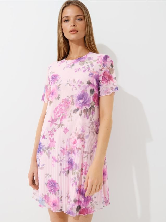Mohito - Мини рокля на цветя - розово