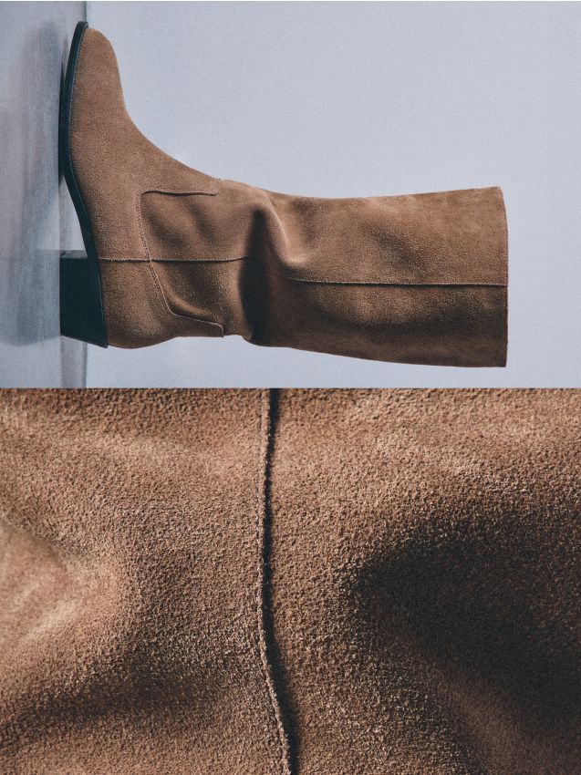 Kožne čizme do koljena - MOHITO