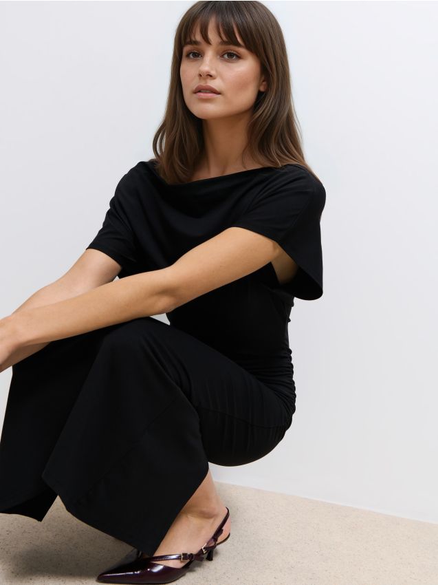Rochie maxi cu umerii goi