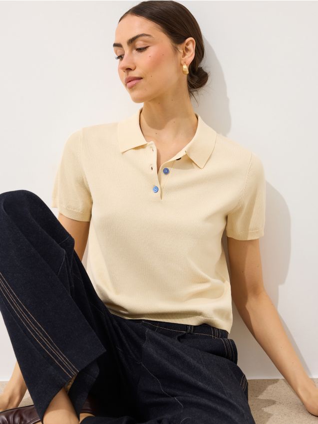 Mohito - Пуловер с къс ръкав - жълто