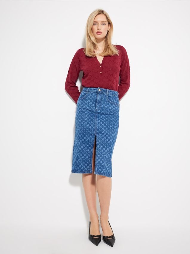 Fustă midi de blugi