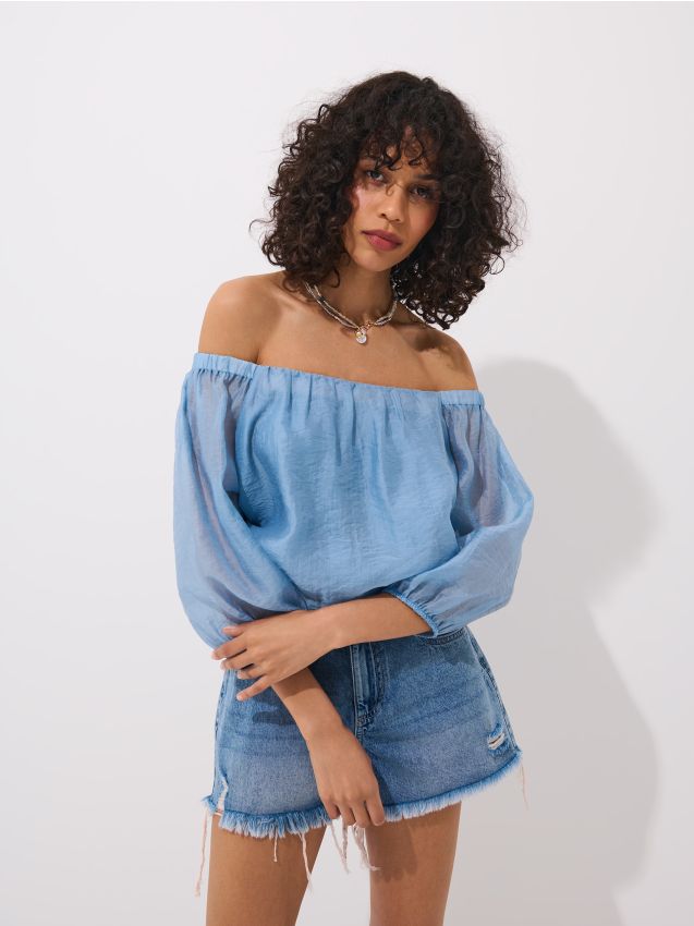 Mohito - Bluza otvorenih ramena - plava