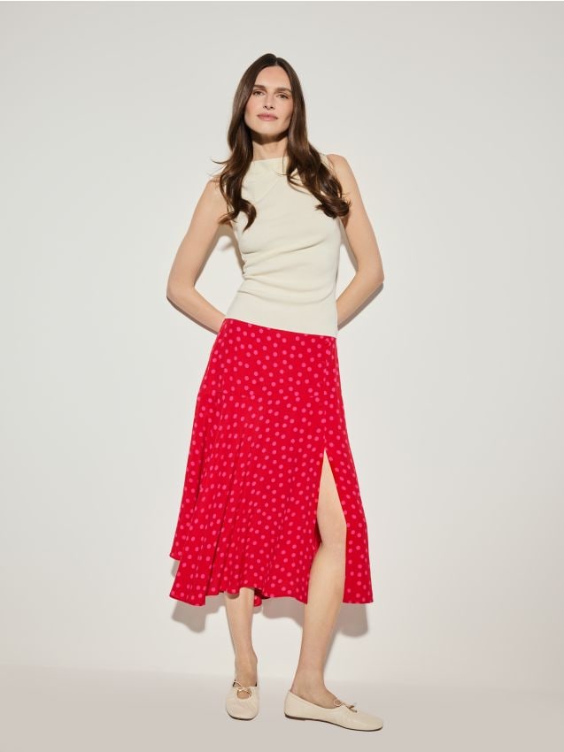Fustă midi cu buline