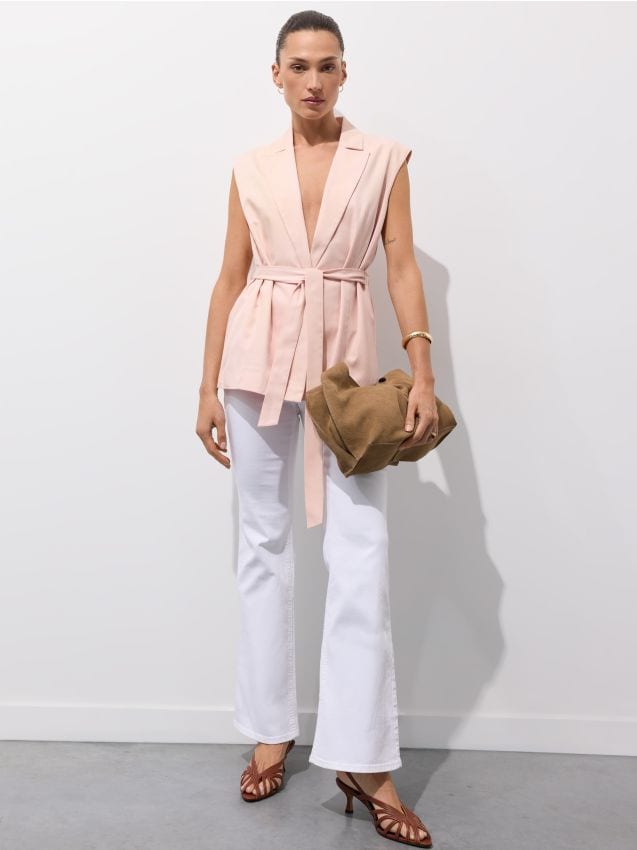 Vestă cu cordon în talie