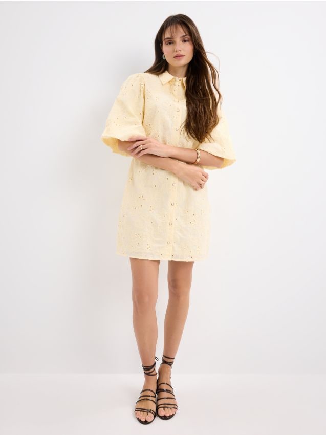 Mohito - Мини рокля тип риза - жълто