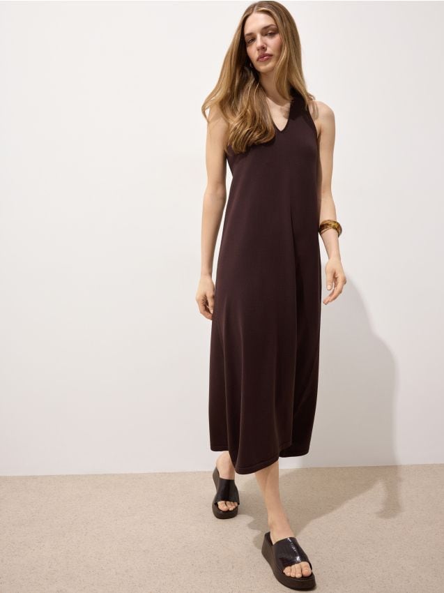 Rochie midi cu decolteu în V