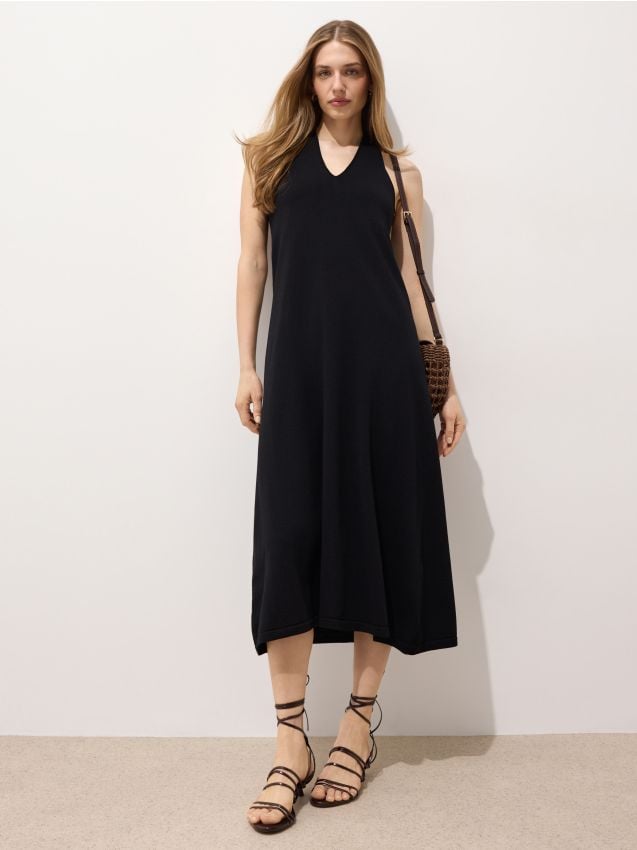 Rochie midi cu decolteu în V