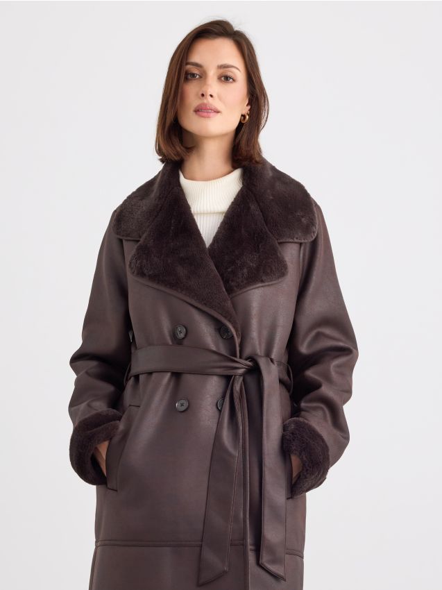 Mohito - LADIES` COAT - tumepruun