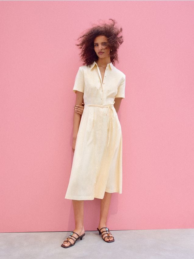 Rochie midi tip cămașă
