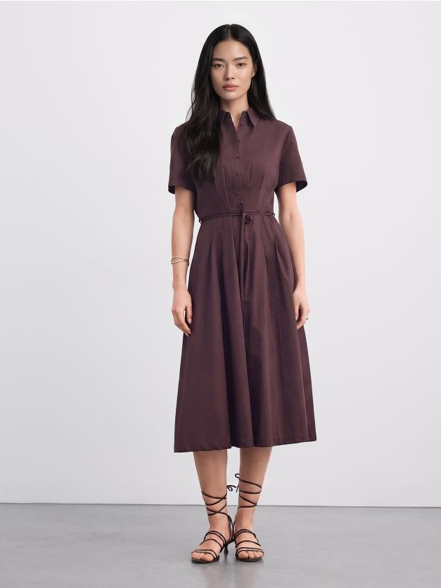 Rochie midi tip cămașă