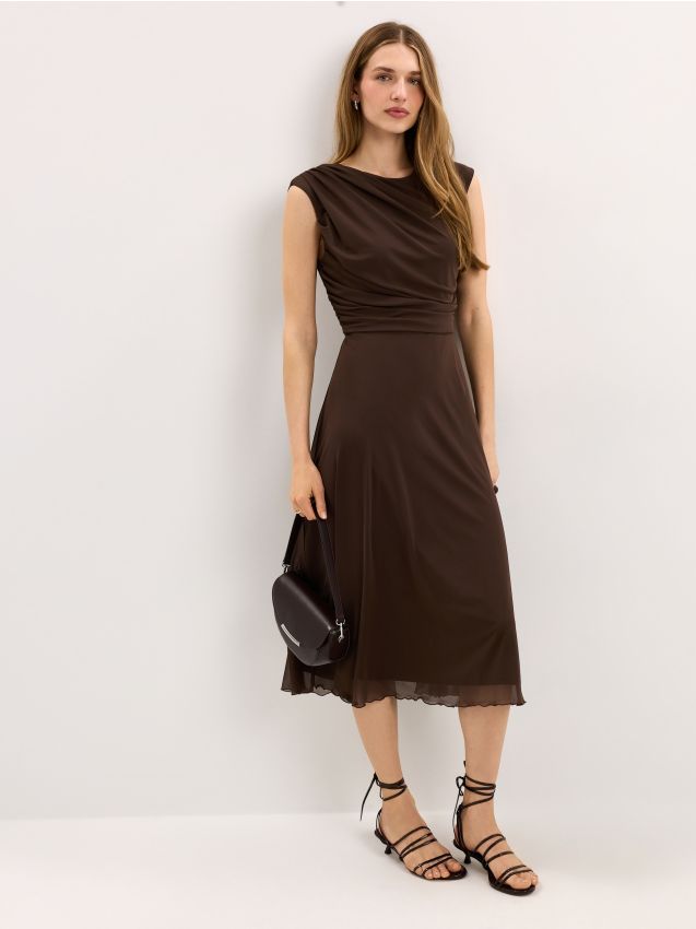 Rochie midi cu falduri