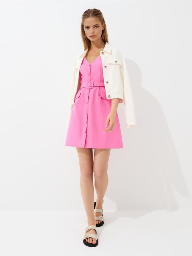 Rochie mini din bumbac