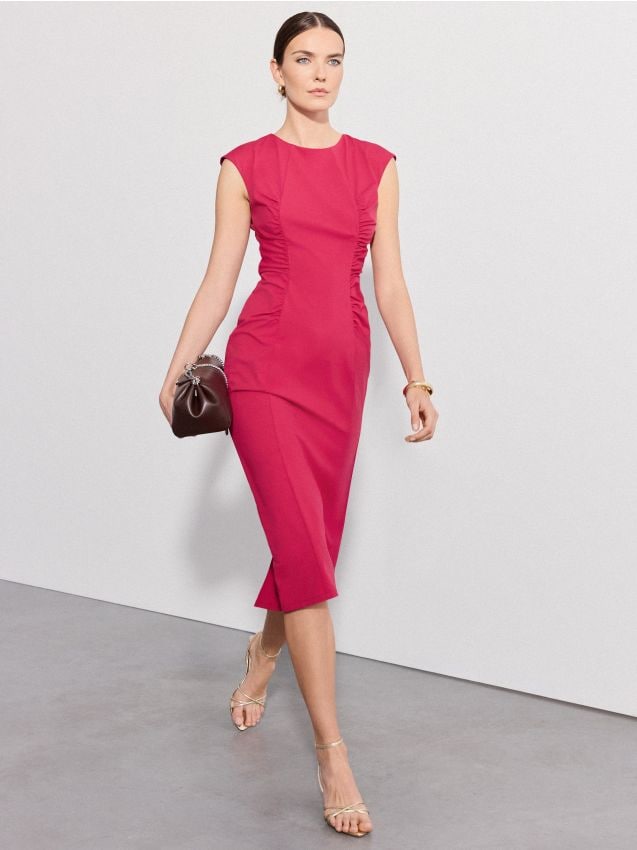 Rochie midi cu falduri