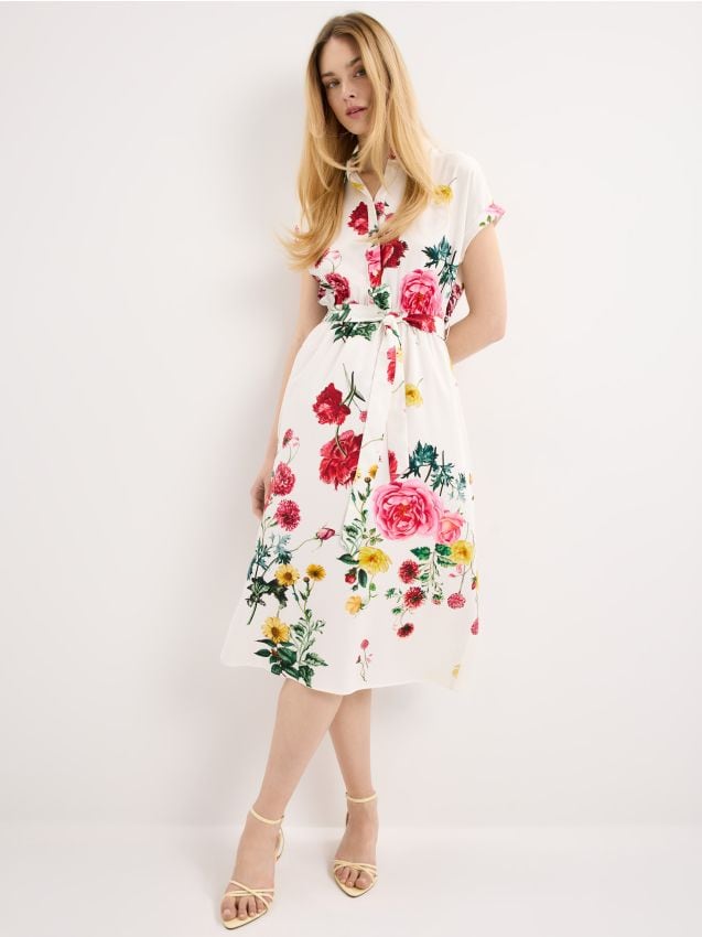 Mohito - Миди рокля тип риза - бяло