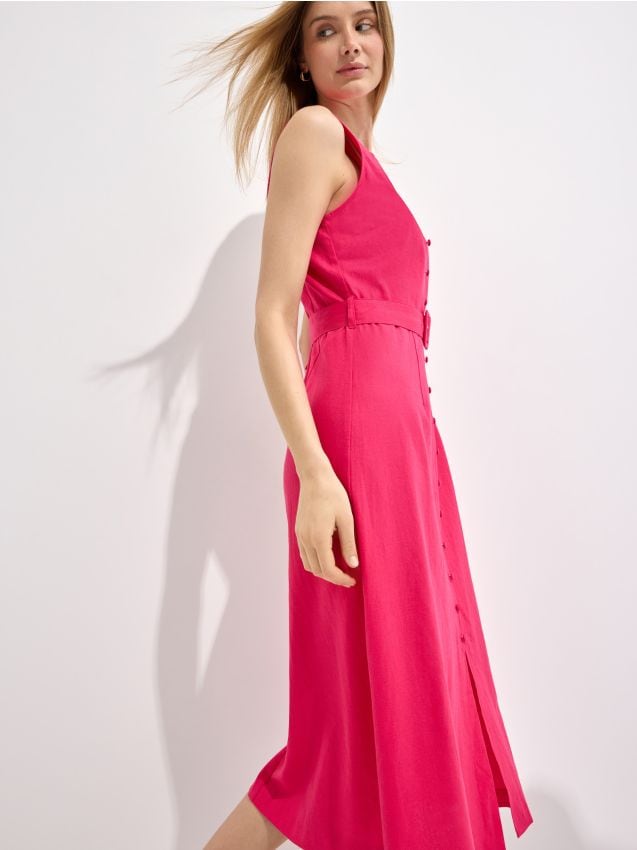 Mohito - Миди рокля тип риза - фуксия