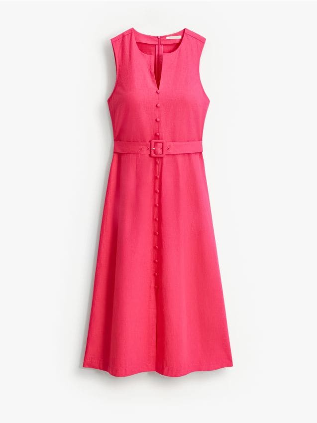 Mohito - Rochie midi tip cămașă - Fucsia