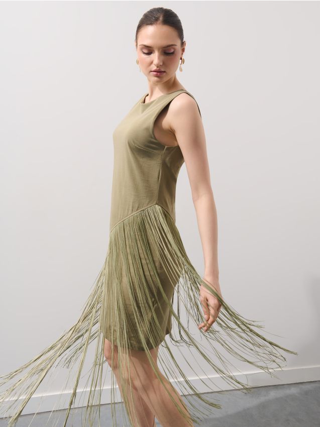 Rochie mini cu franjuri