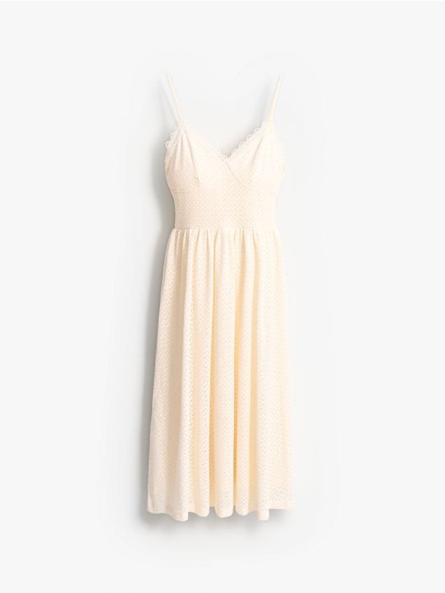 Čipkasta midi haljina