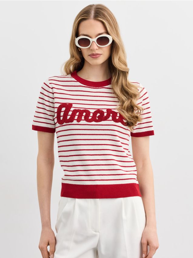 Mohito - Pullover mit Stickerei - Creme