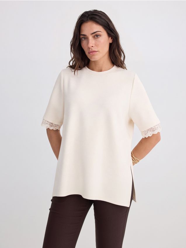 Čipkasta bluza - krem