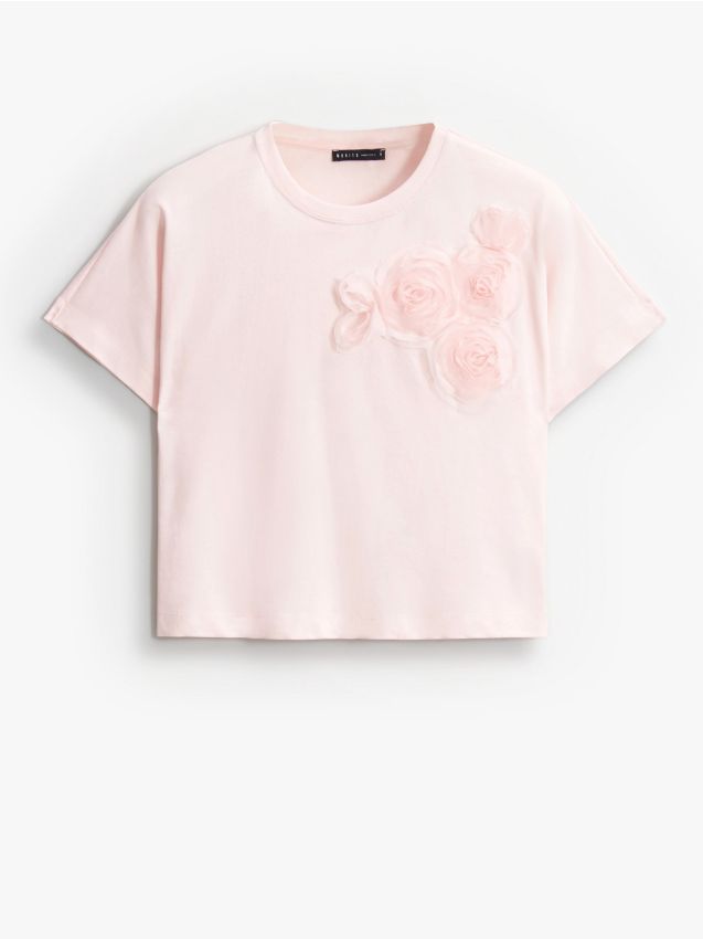 Mohito - Bluza s cvjetnom aplikacijom - pastelno roza