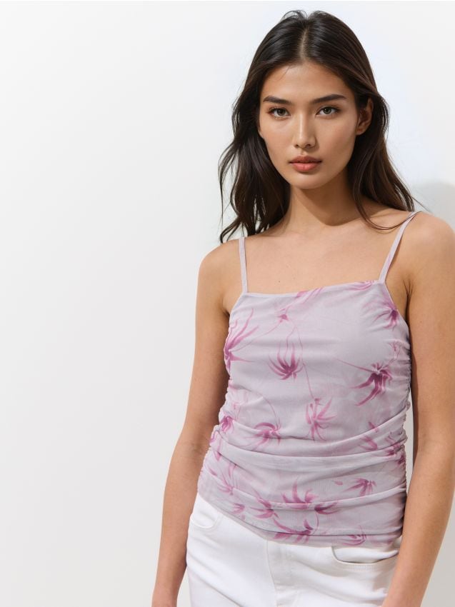 Top din jerseu, încrețit