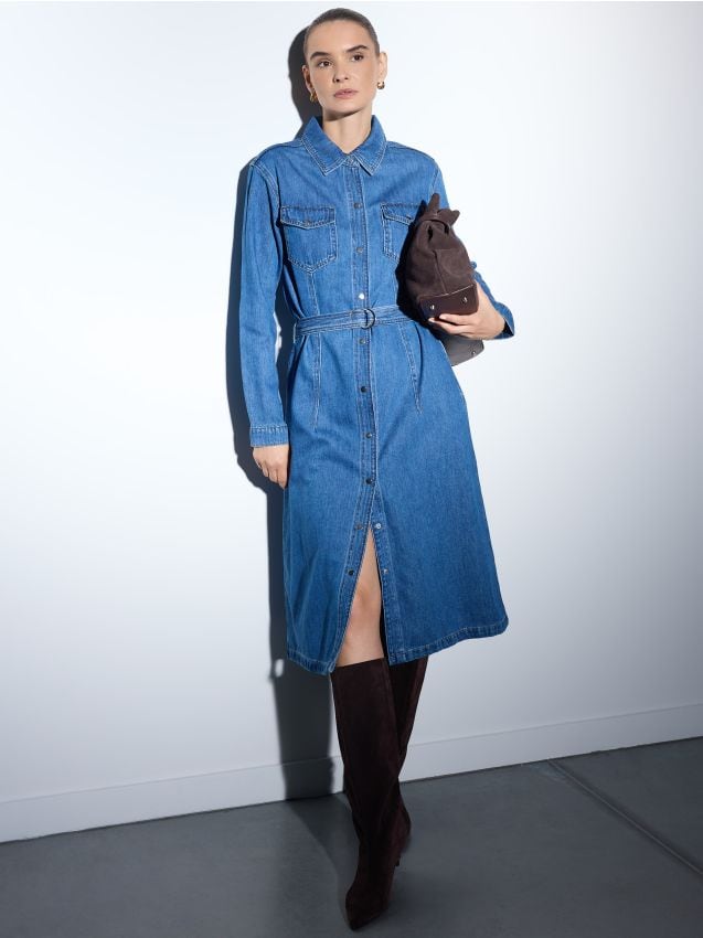 Rochie midi de blugi