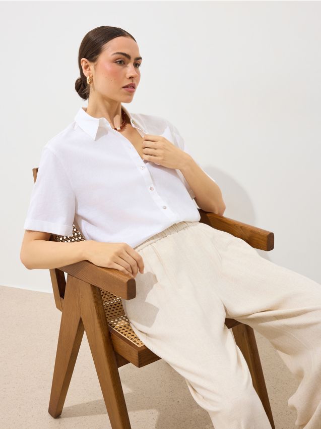 Mohito - Риза с къси ръкави - бяло