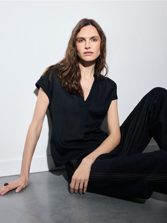 Mohito - Блуза със съдържание на лиосел - черен