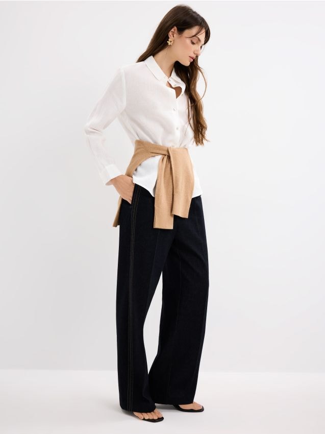 Mohito - Риза с високо съдържание на лен - бяло