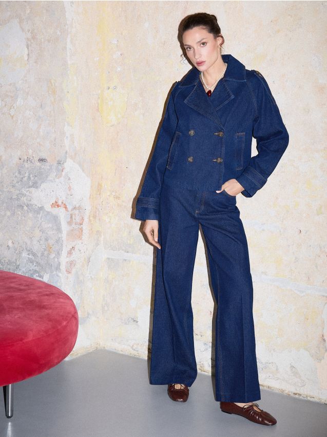 Mohito - Дънки с широк крачол - нави