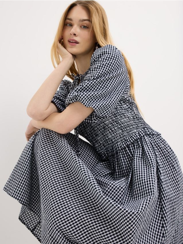 Mohito - Памучна миди рокля - нави