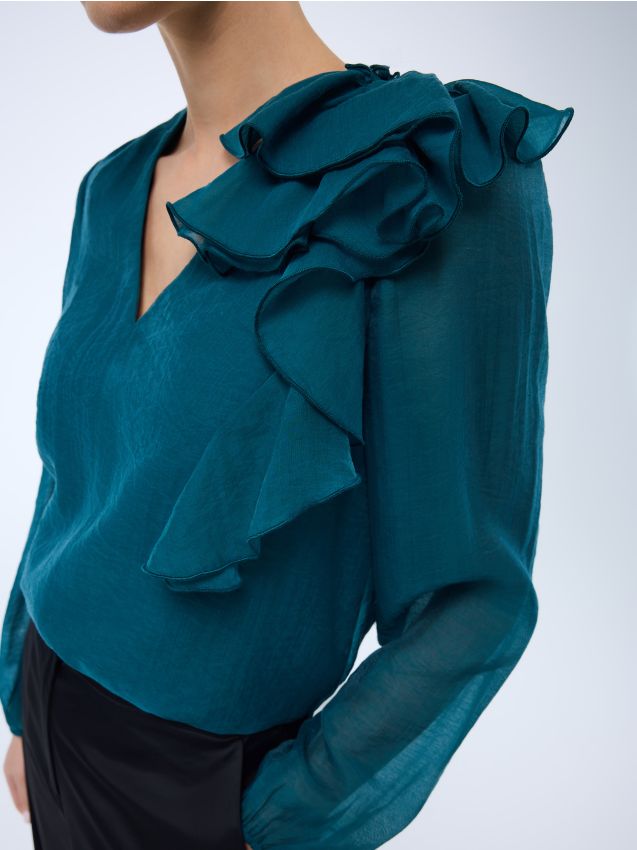 Mohito - Блуза с акцент върху деколтето - зелено