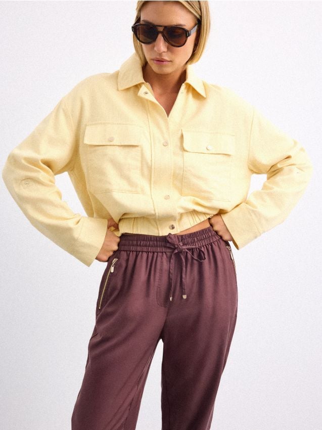 Pantaloni cu fibre lyocell