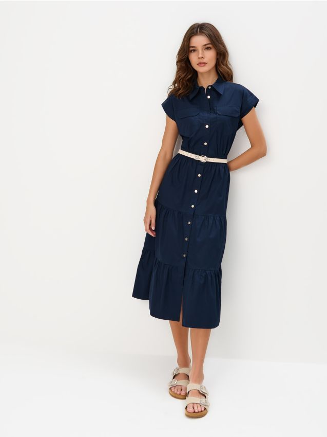 Rochie midi tip cămașă