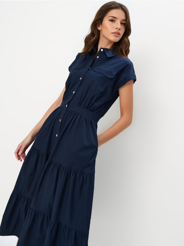 Rochie midi tip cămașă