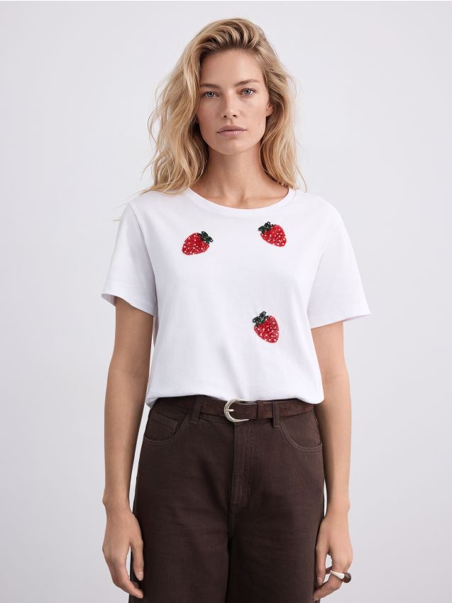 Mohito - LADIES` T-SHIRT - bijela