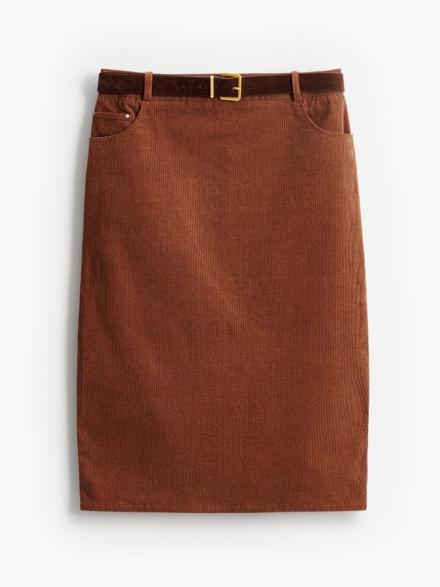Φούστα midi με ζώνη