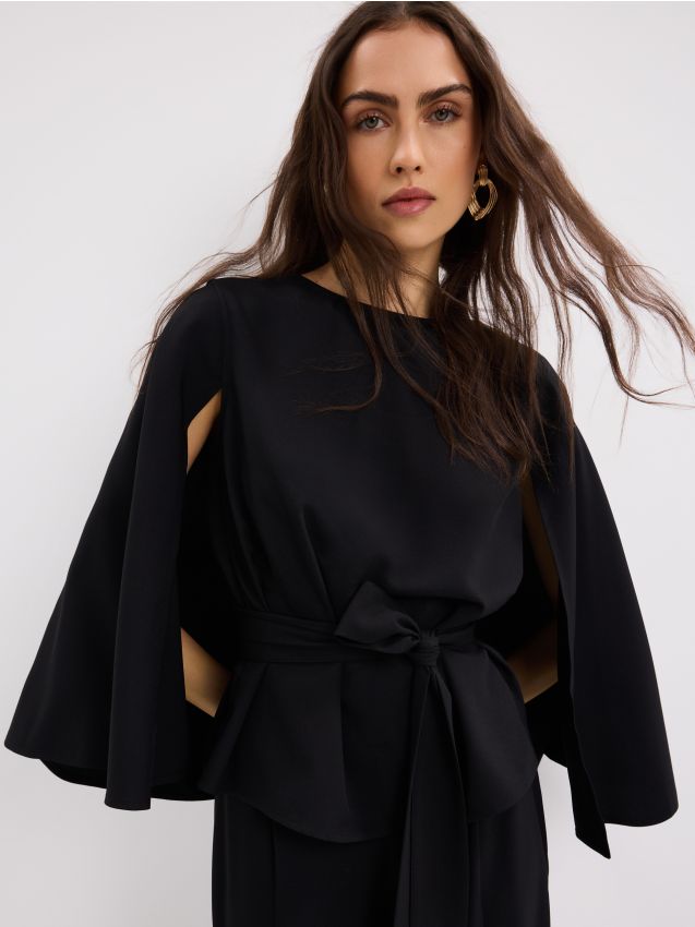 Mohito - Блуза с детайл възел - черен