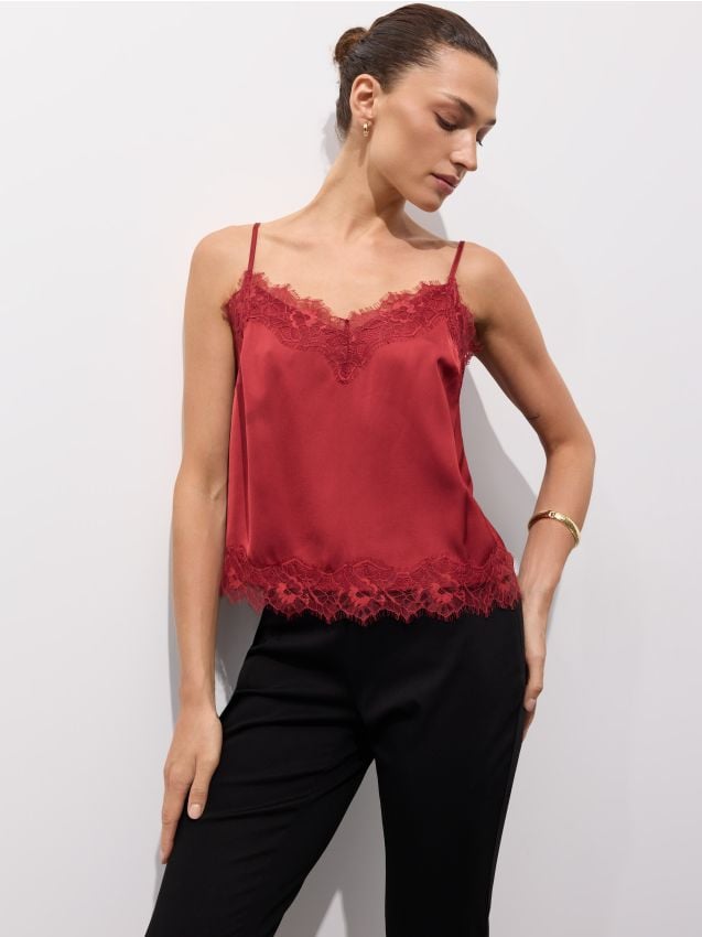 Top cu dantelă
