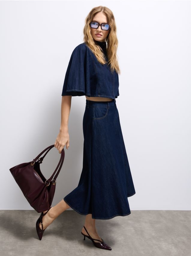 Fustă midi de blugi