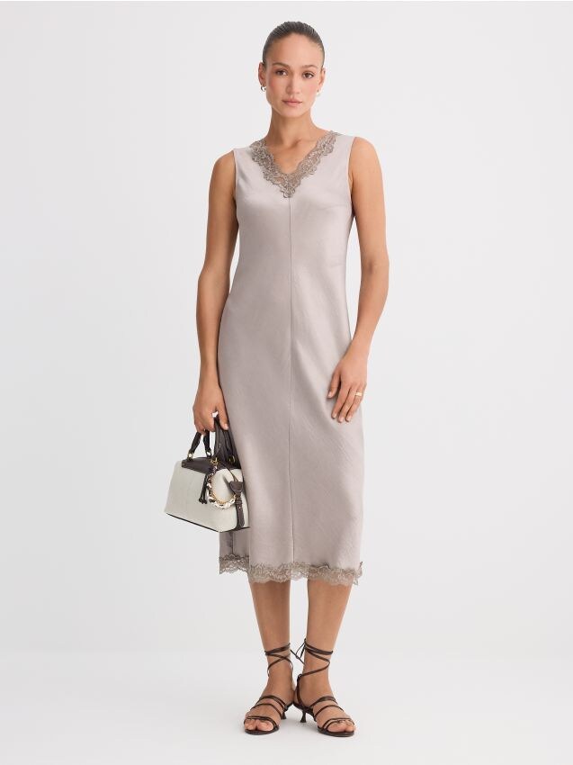 Mohito - Midikleid mit Spitze - Schwarz