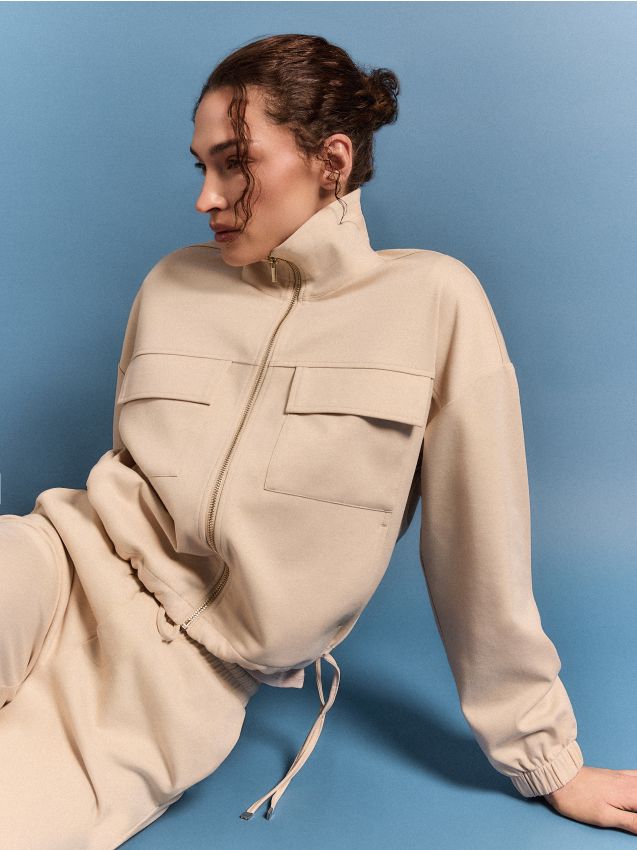 Mohito - Sweatshirt mit Reißverschlüssen - Schwarz